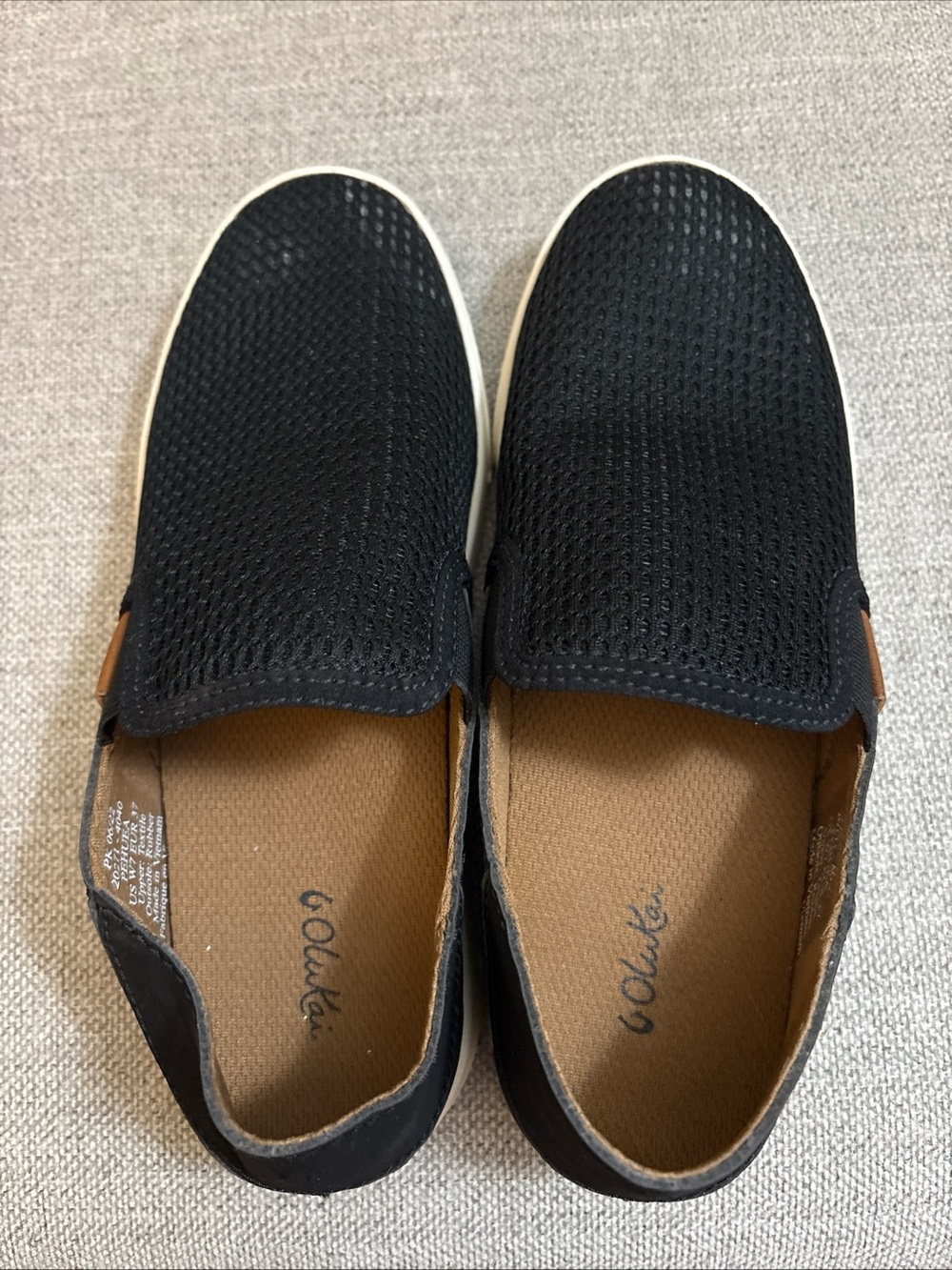 OluKai Women’s Black Slip-On Athletic Loafers